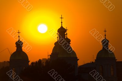 Church and sun