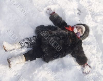 little girl in fur