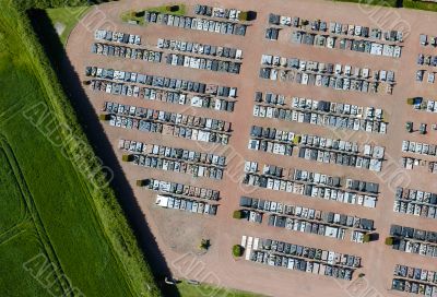 Aerial view of a cemetery