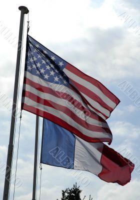 Flags of France and Unites States