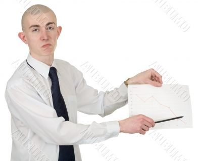 Guy with the financial graph in hands