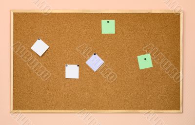 Cork billboard on an office wall