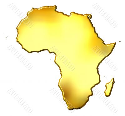 Africa 3d Golden Map
