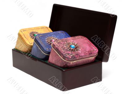 Box with tea, iron packing variant two