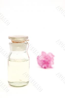 spa and body care - flower and bottle
