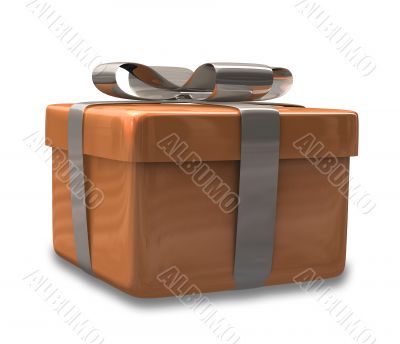 wrapped brown gift - 3D made