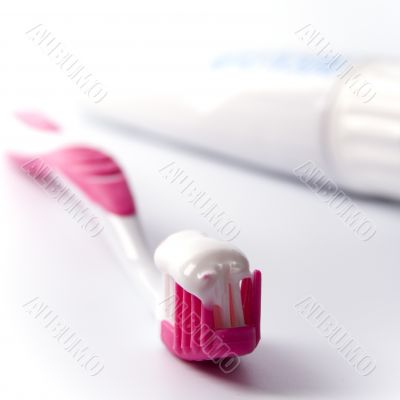 toothpaste and toothbrush