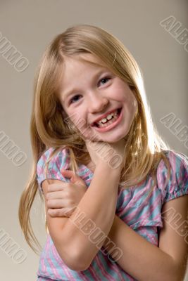 Happy eight year old girl