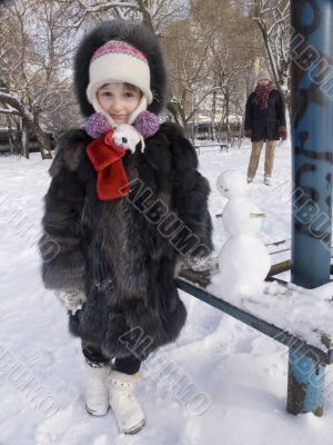 little girl in winter