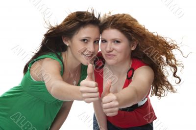 lucky teenager with thumbs up