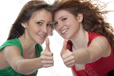 lucky teenager with thumbs up