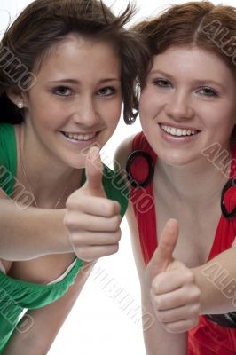 lucky teenager with thumbs up