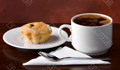 Black coffee and muffin