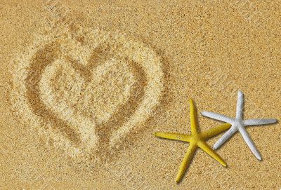 Heart on the sand