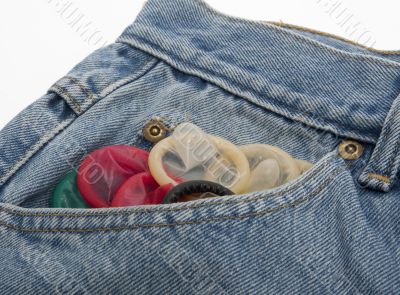 Condoms in different colors