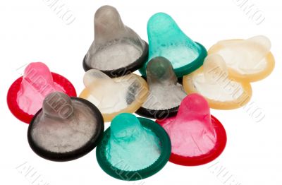 Condoms in different colors