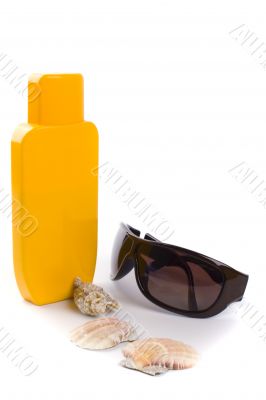 sunglasses and lotion