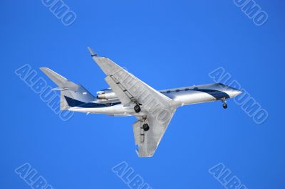 Aeroplane on a blue background