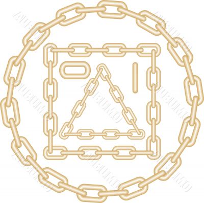 Vector image of golden chain elements