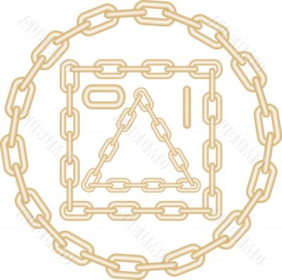 Vector image of golden chain elements