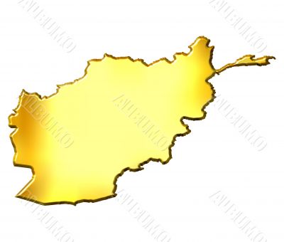 Afghanistan 3d Golden Map