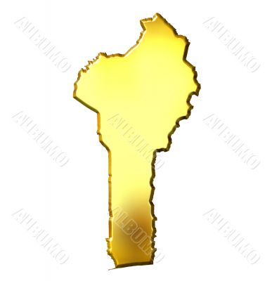 Benin 3d Golden Map