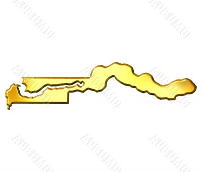 Gambia 3d Golden Map