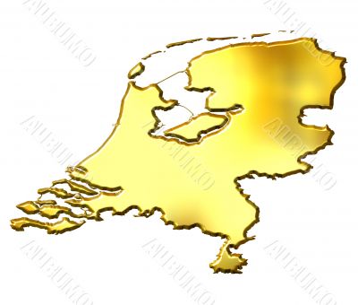Netherlands 3d Golden Map