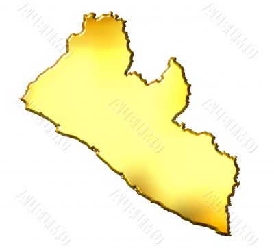 Liberia 3d Golden Map