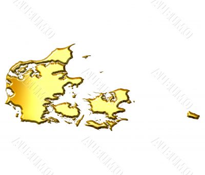 Denmark 3d Golden Map