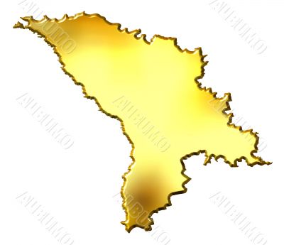 Moldova 3d Golden Map