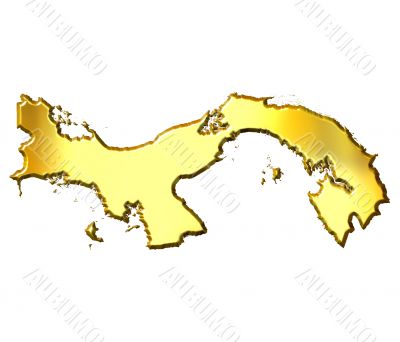 Panama 3d Golden Map