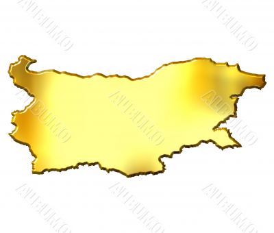 Bulgaria 3d Golden Map
