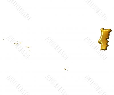 Portugal 3d Golden Map