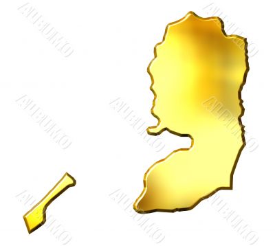 Palestine 3d Golden Map