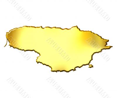 Lithuania 3d Golden Map