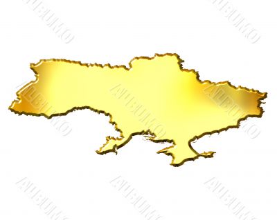 Ukraine 3d Golden Map