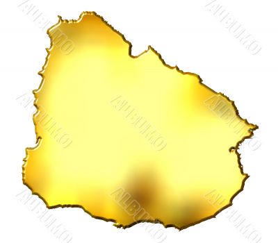Uruguay 3d Golden Map
