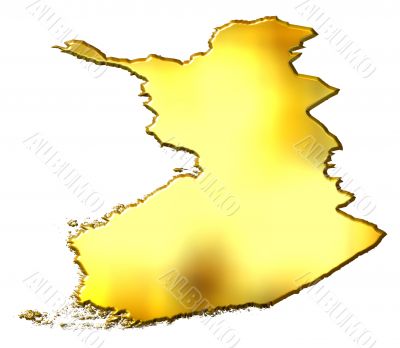Finland 3d Golden Map