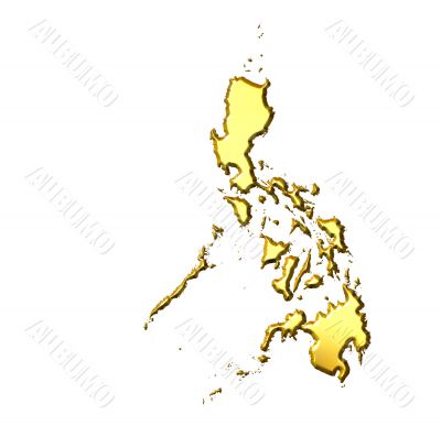 Philippines 3d Golden Map