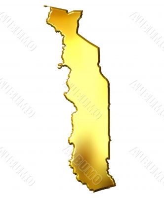 Togo 3d Golden Map