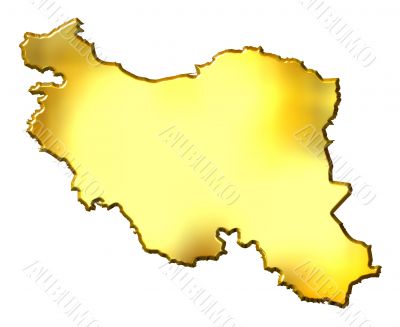 Iran 3d Golden Map