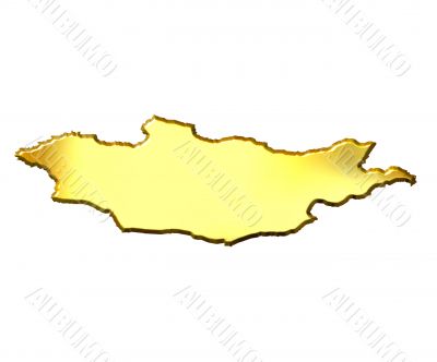 Mongolia 3d Golden Map