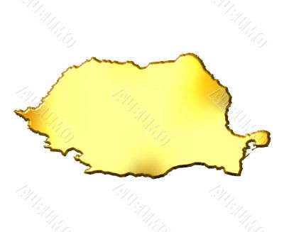 Romania 3d Golden Map
