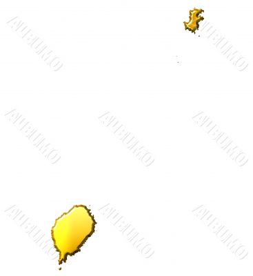 Saint Thomas and Prince 3d Golden Map