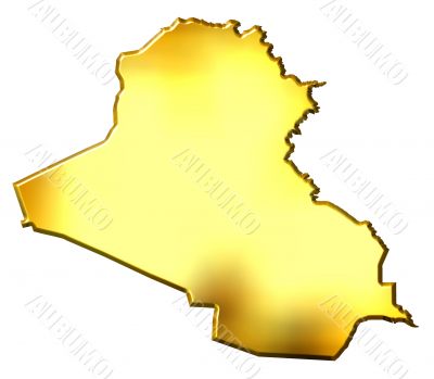 Iraq 3d Golden Map