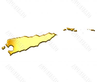 East Timor 3d Golden Map