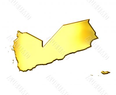 Yemen 3d Golden Map