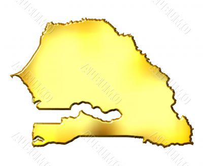 Senegal 3d Golden Map