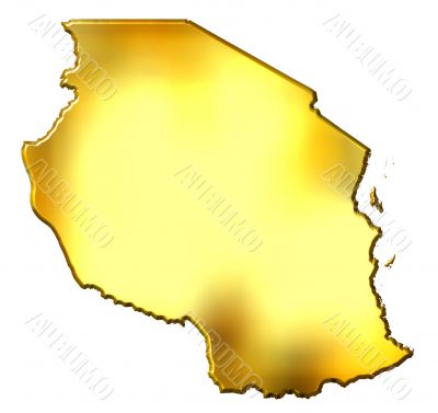 Tanzania 3d Golden Map